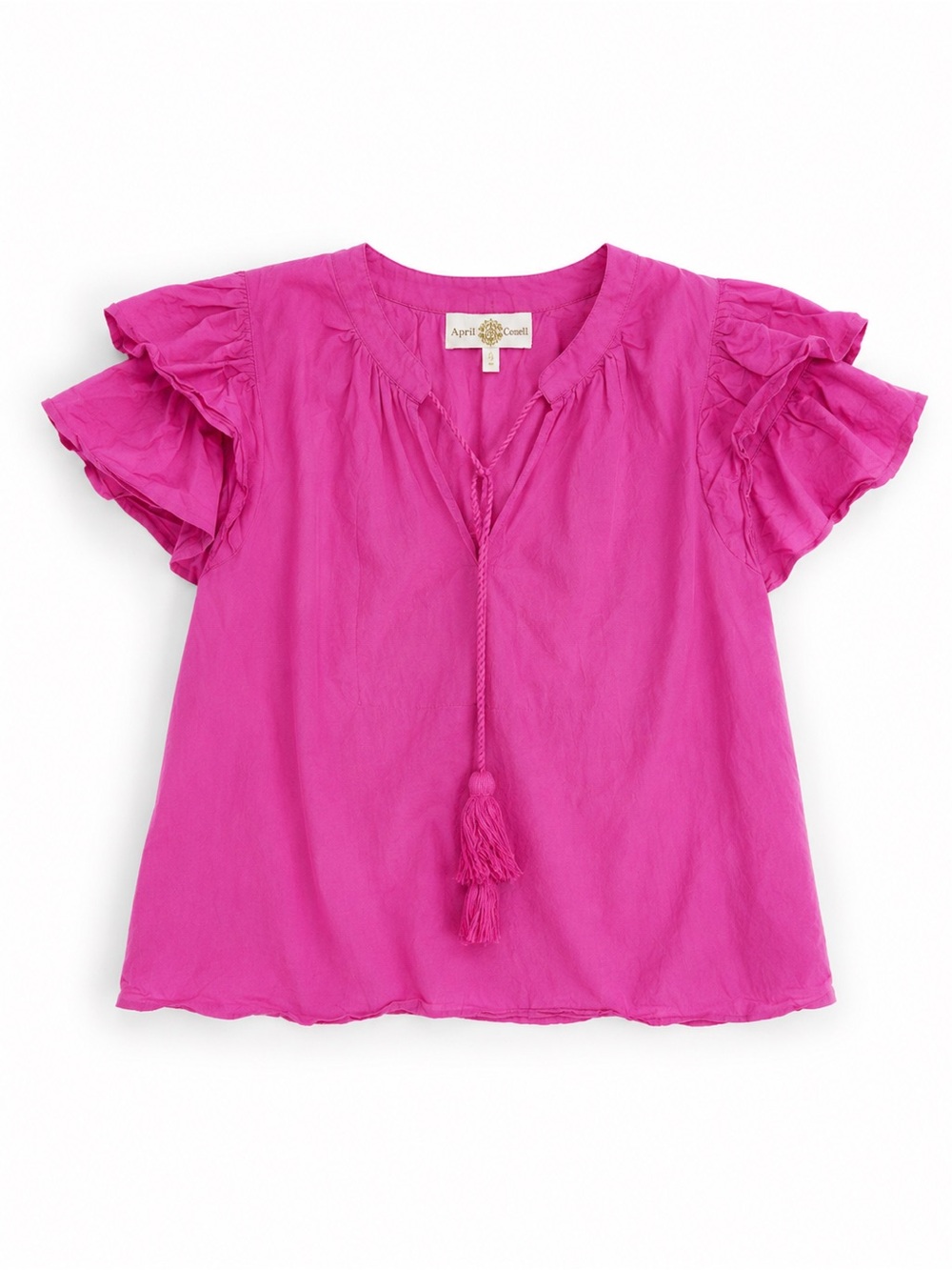 Anna Cate Women’s Pink Ruffle Sleeve Cotton Blouse
